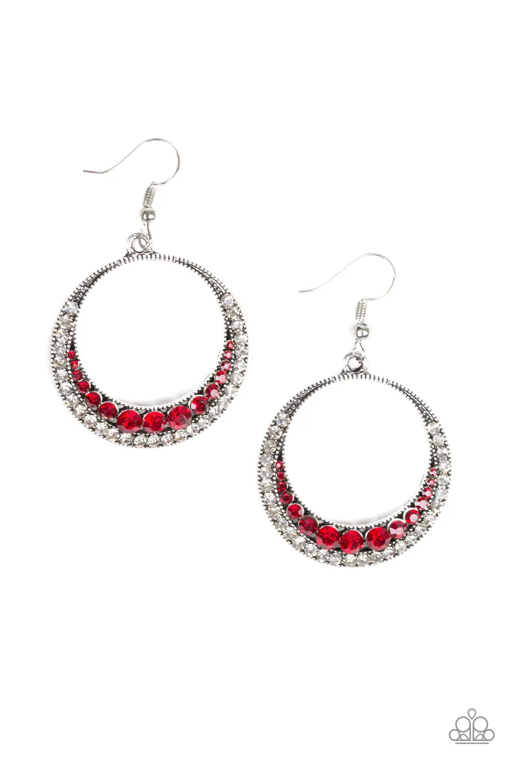 Open Door Jewelry - Demanding Dazzle - Red Earrings - Paparazzi Accessories