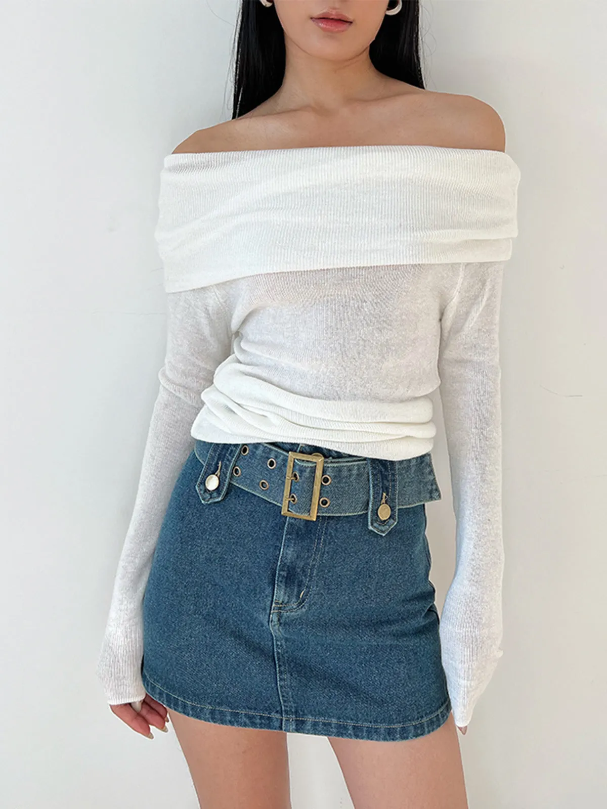 Overfold Charming Off-Shoulder Shirt