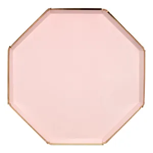 Pale Pink Dinner Plates, Set of 8 Meri Meri Beautiful Basics Dusty Pink Large Paper Plates (10.5" x 10.5") - Great for a party or shower!