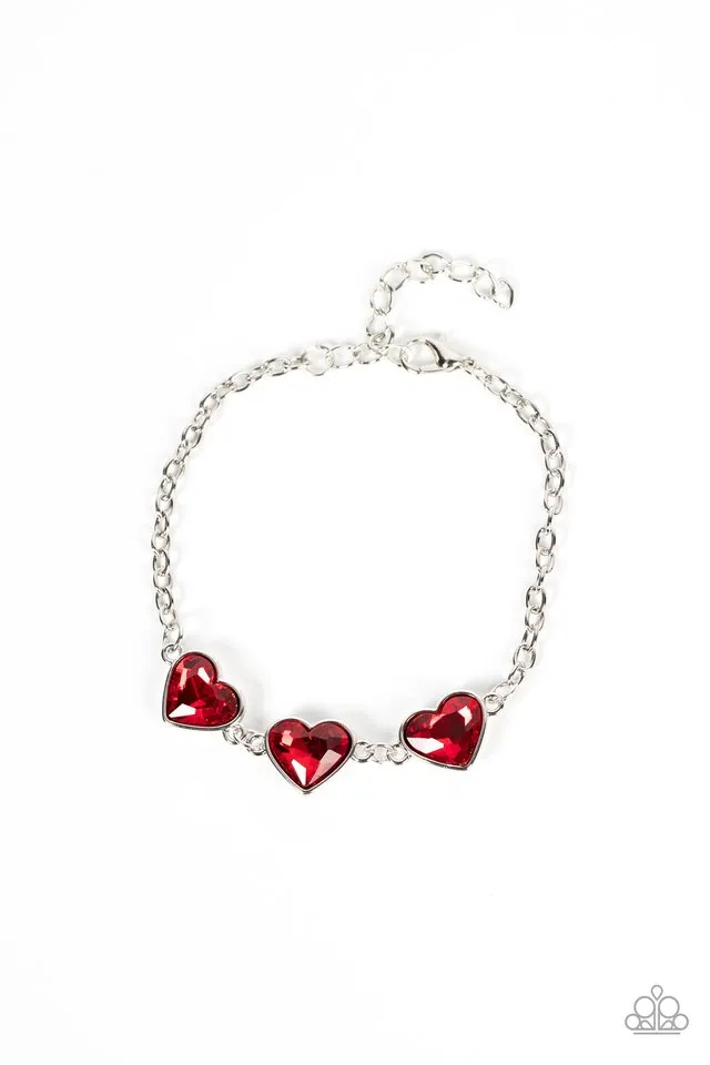 Paparazzi Bracelet ~ Little Heartbreaker - Red