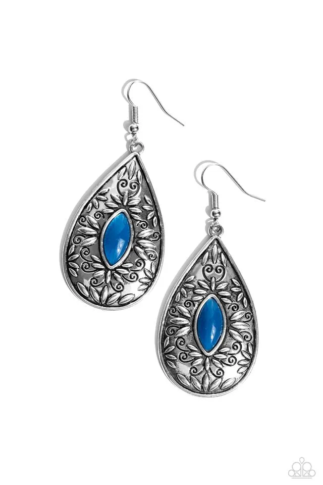 Paparazzi Earring ~ Two PERENNIALS in a Pod - Blue