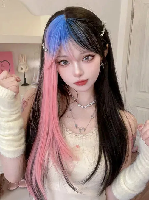 Pastel Goth Money Piece Wig