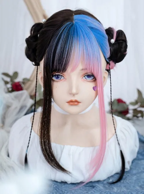 Pastel Goth Money Piece Wig