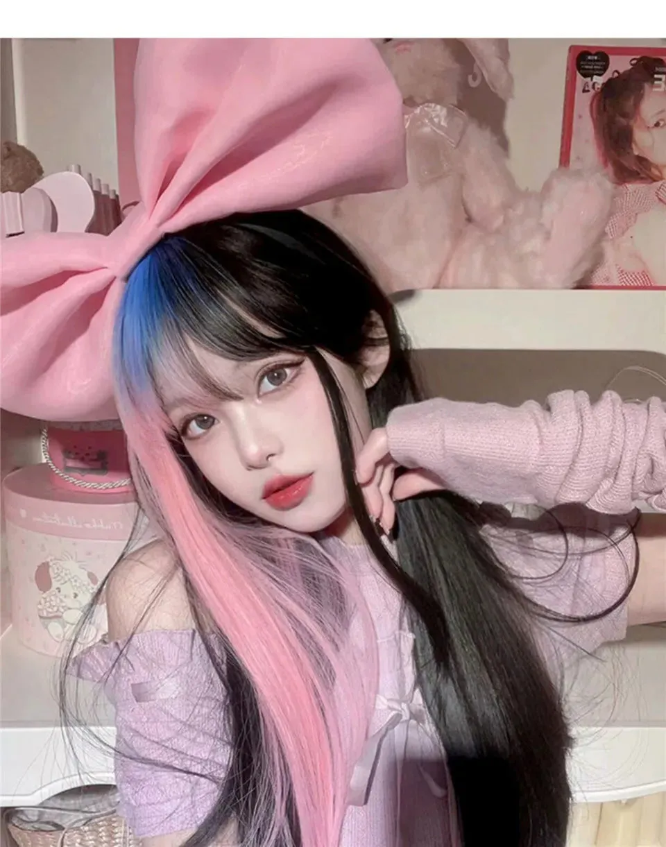 Pastel Goth Money Piece Wig