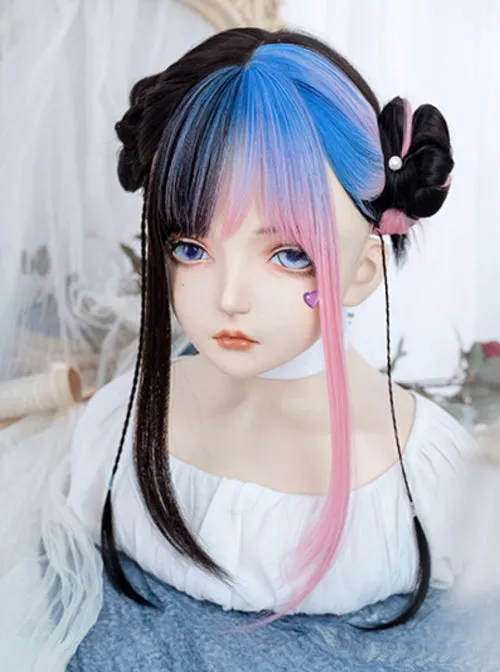 Pastel Goth Money Piece Wig