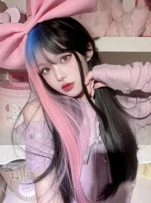 Pastel Goth Money Piece Wig