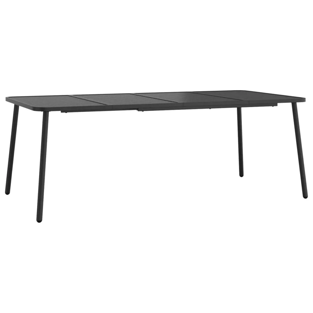 Patio Table Outdoor Patio Dining Table for Lawn Garden Anthracite Steel