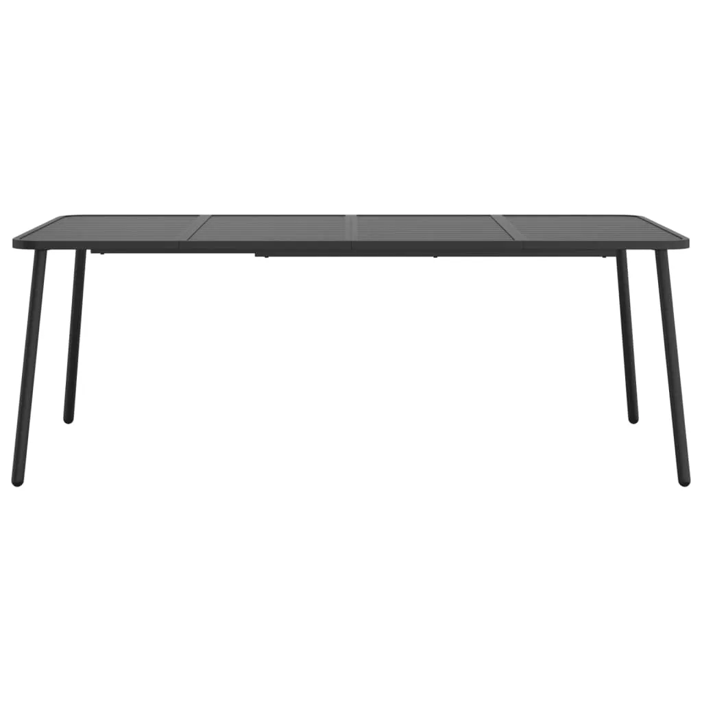 Patio Table Outdoor Patio Dining Table for Lawn Garden Anthracite Steel