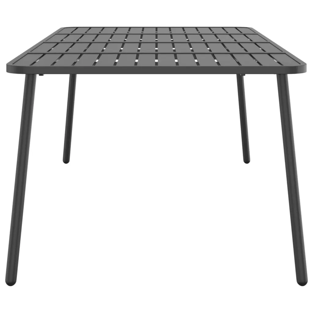 Patio Table Outdoor Patio Dining Table for Lawn Garden Anthracite Steel