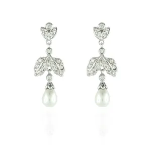 Pearl Drop CZ Earrings