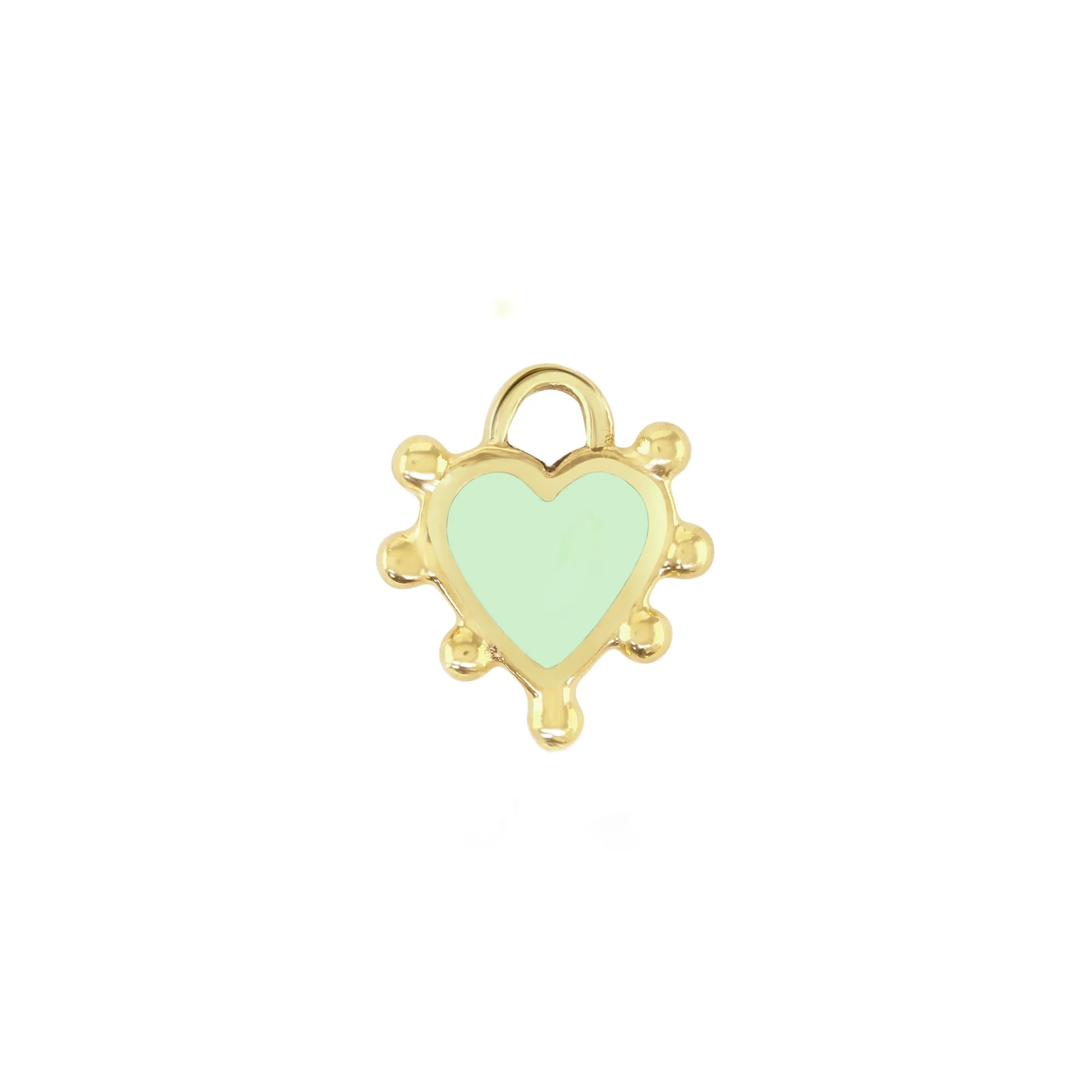 Peppermint Boho Heart Charm