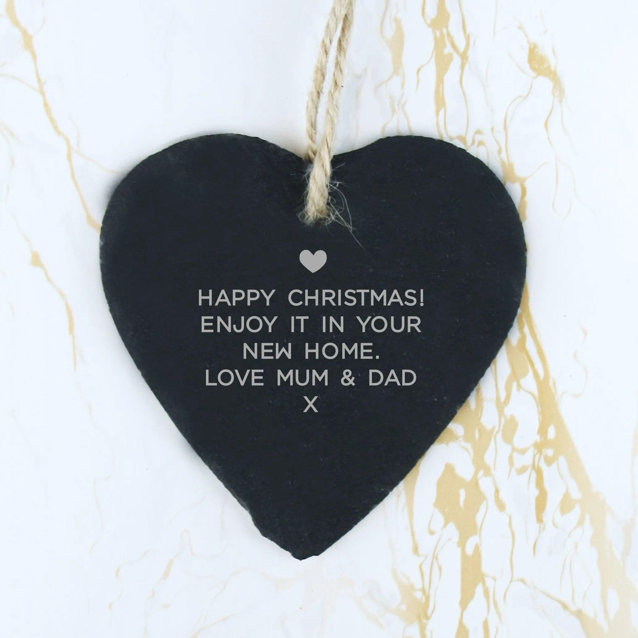 Personalised 'First Christmas in Your New Home' Slate Star Hanging Decoration