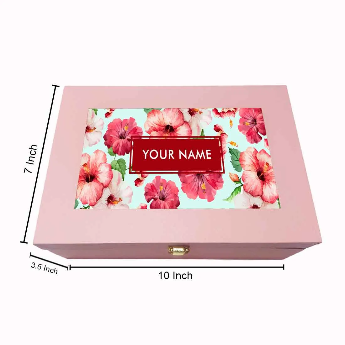 Personalized Gift Box for Her Add Your Name - Pink Hibiscus