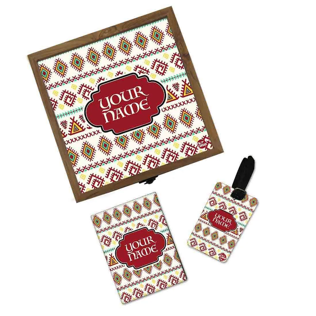 Personalized Passport Cover Combo - Ethnic Patterns