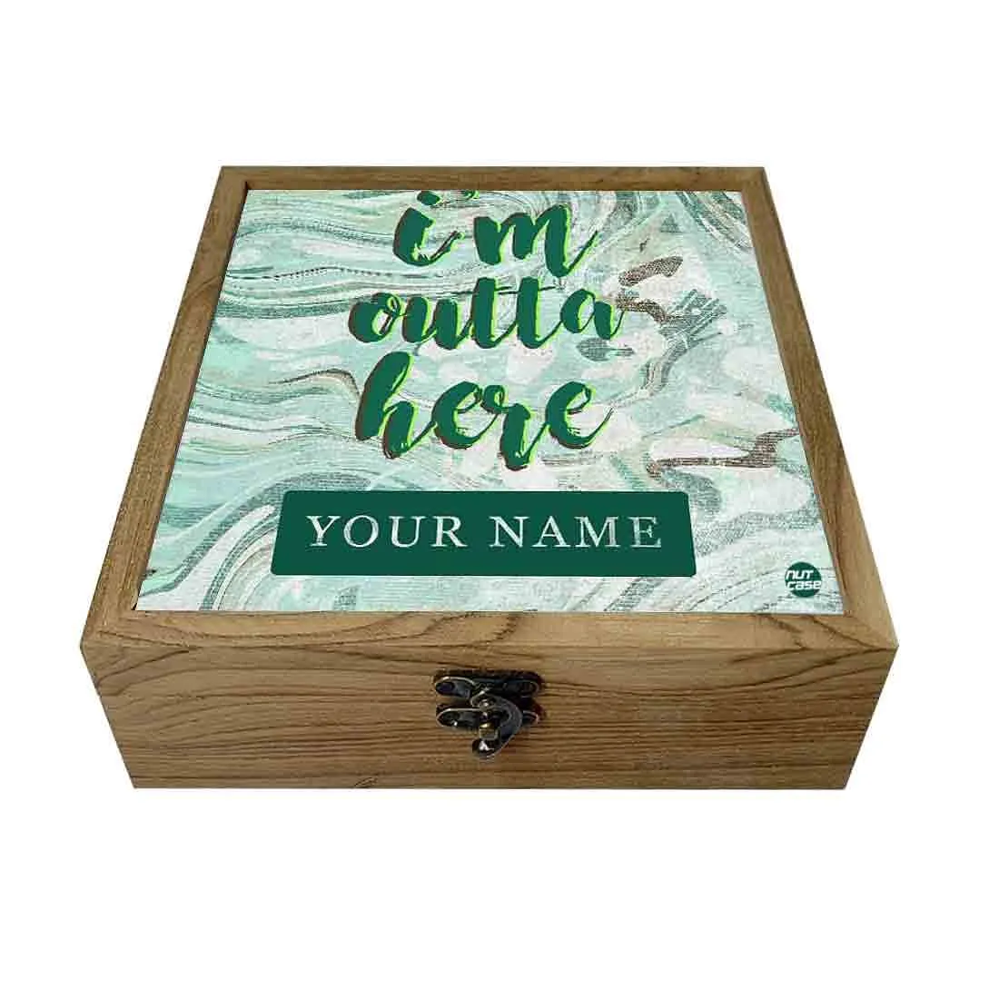 Personalized Passport Cover Combo - I Am Outta Here Green