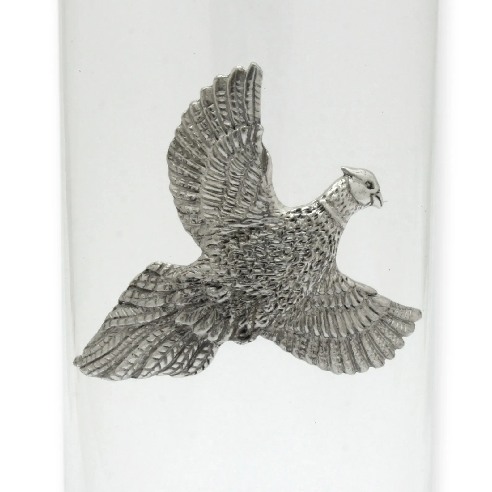 Pheasant Pewter Based High Ball Glass