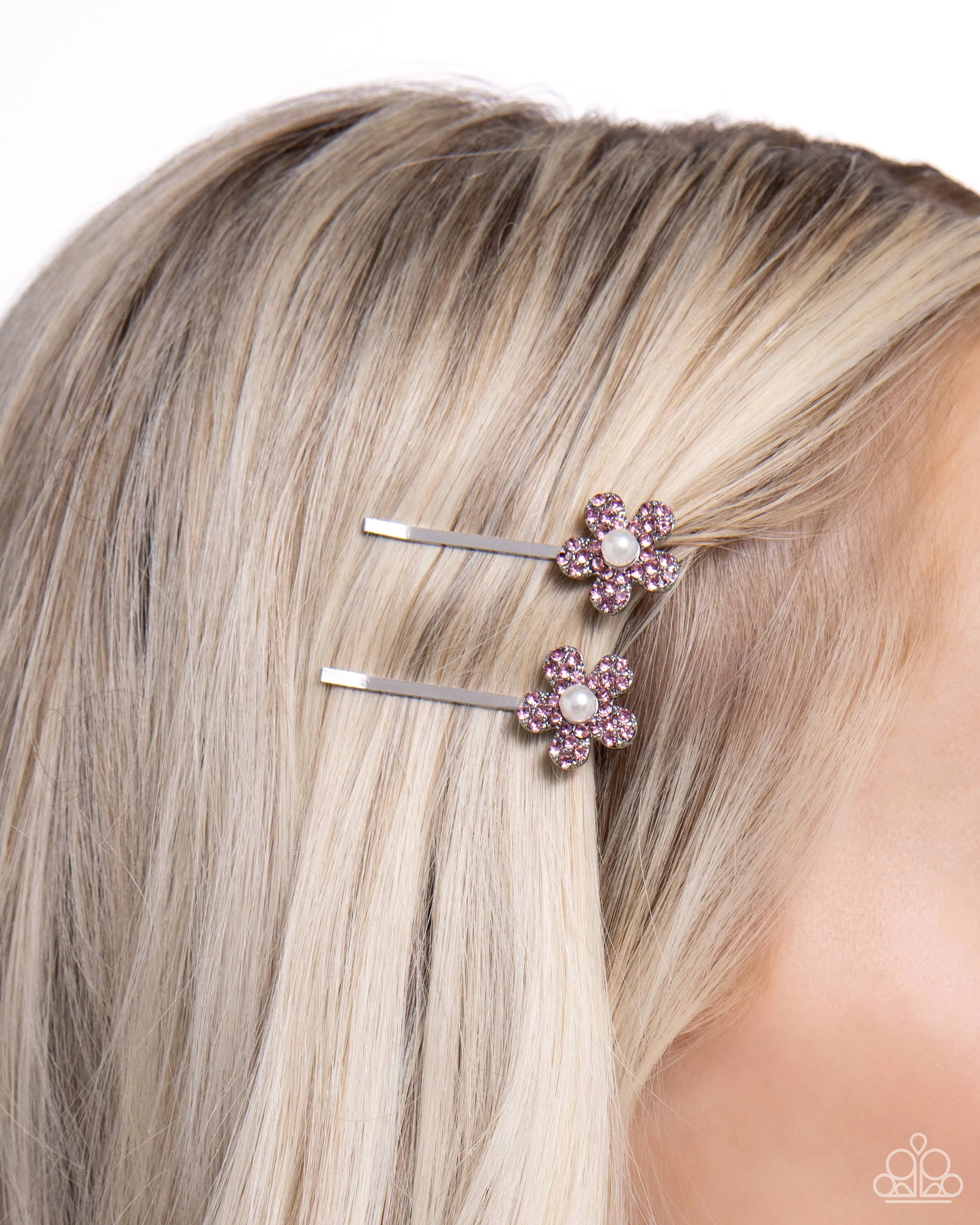 Playfully Perennial - Pink Hair Clip - Paparazzi Accessories