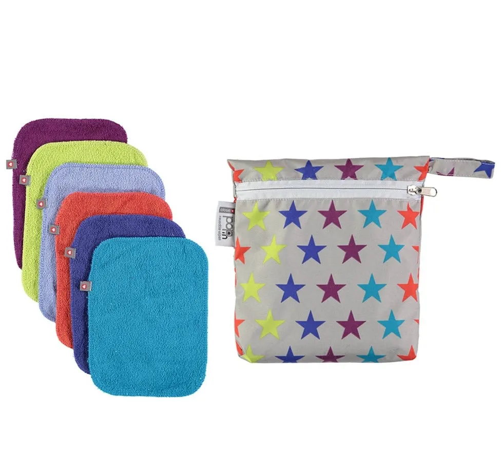 Pop-In Brights Bamboo Baby Wipes x10