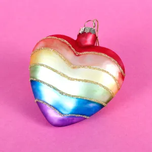 Rainbow Heart Shaped Bauble