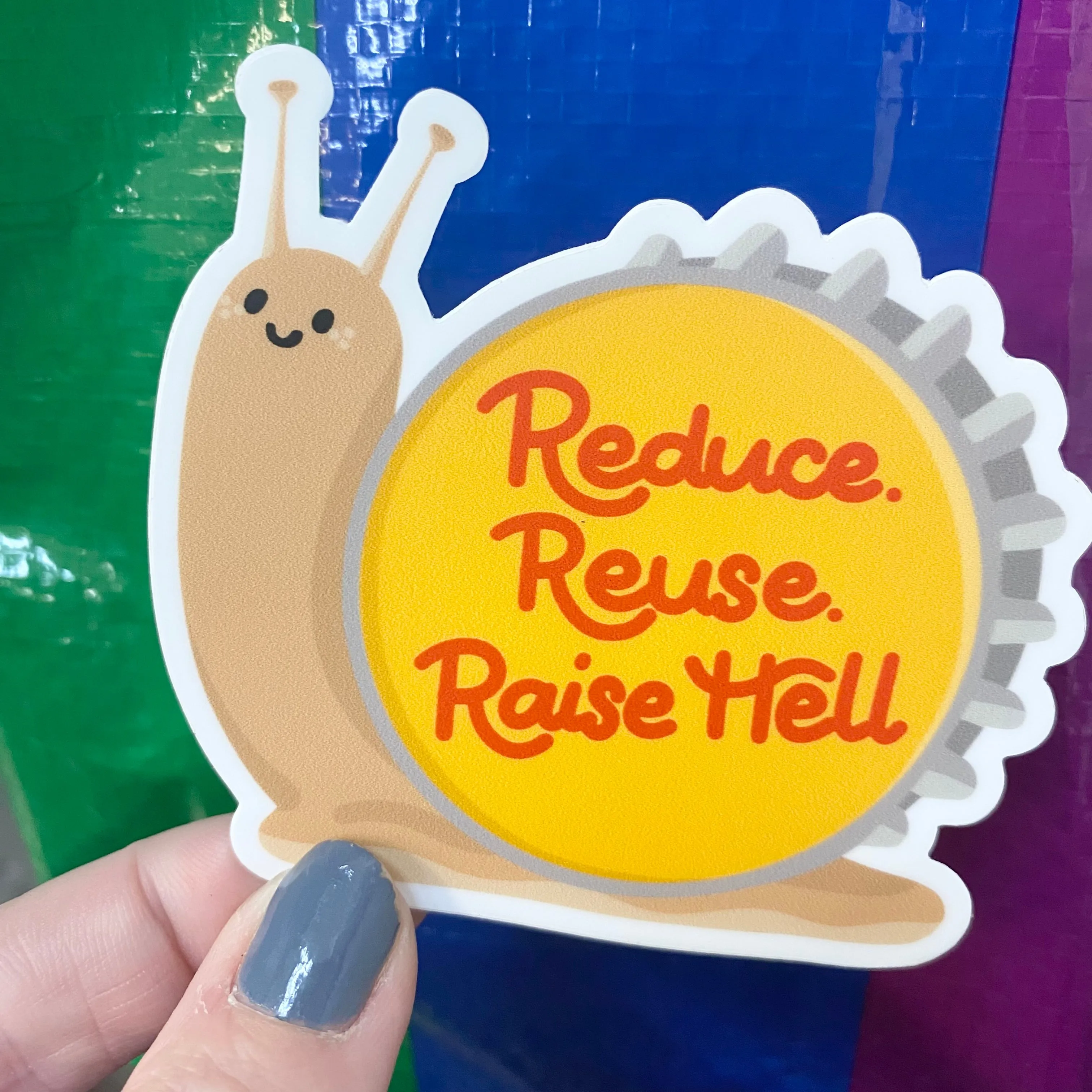 Raise Hell Snail Matte Sticker