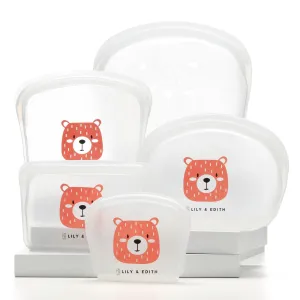 Reusable Silicone Bag Gift Box 5-Pack | Bear