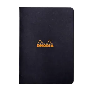 Rhodia A5 Side-Stapled Ruled Notebook - Black