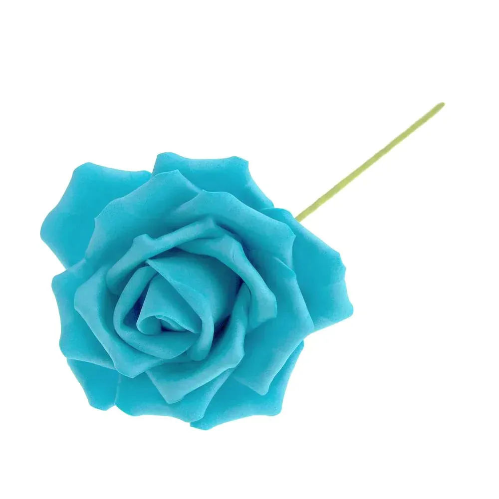 Rose Foam Flower with Stem, 6-Inch