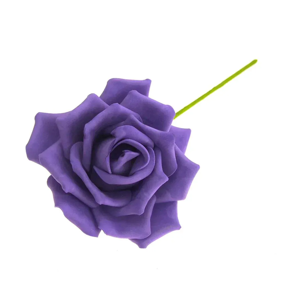 Rose Foam Flower with Stem, 6-Inch