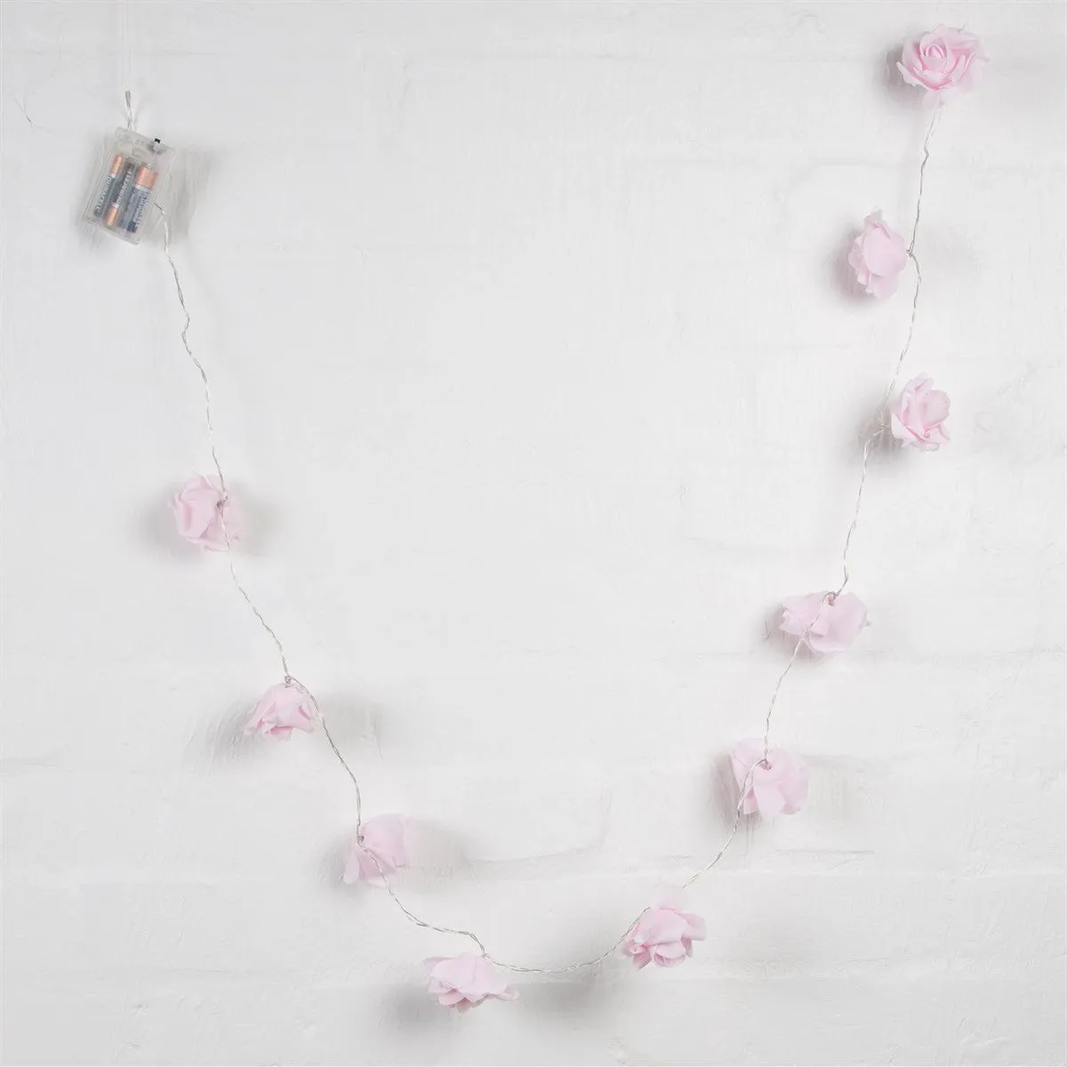 Roses Fairy Light Garland in Pink, 10 Warm White LED's