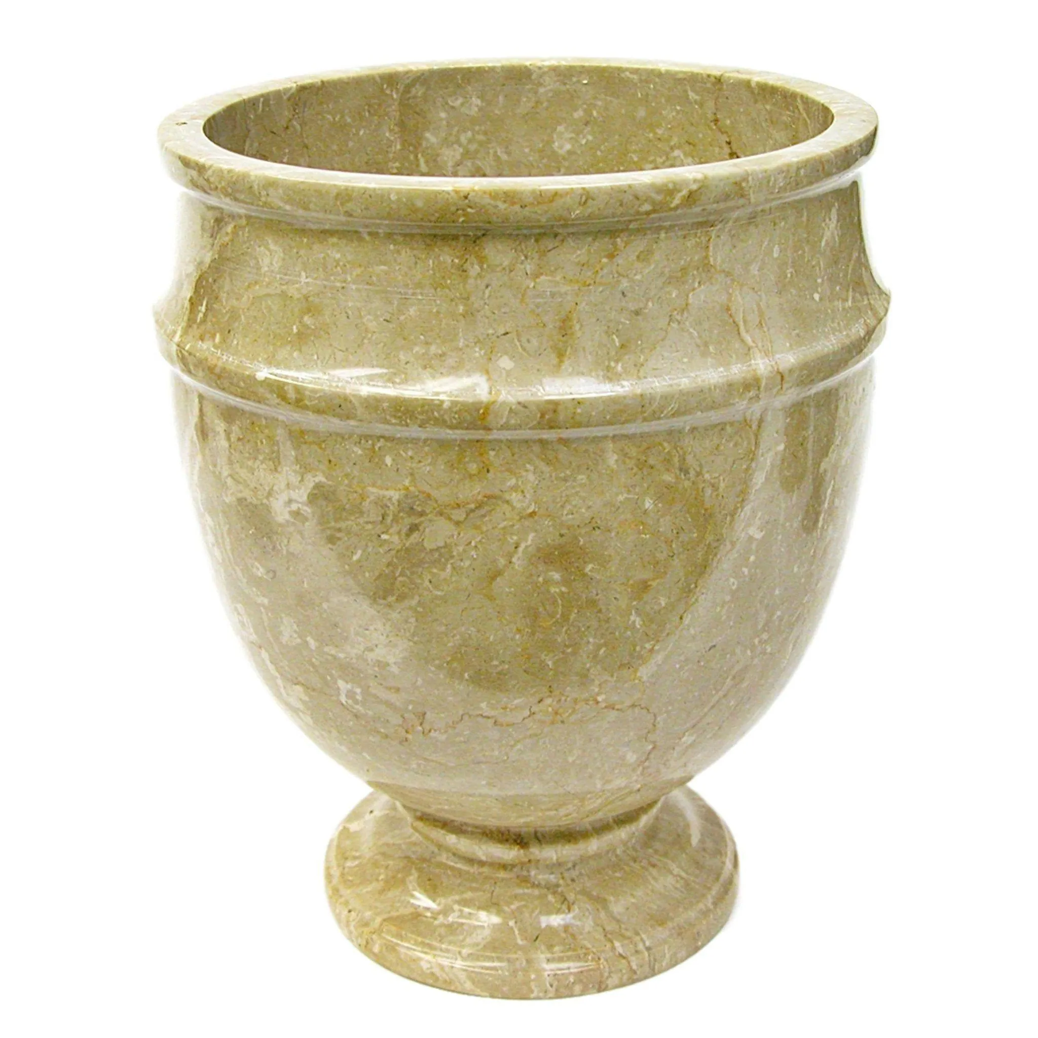 Sahara Beige Marble Bathroom Wastebasket | Siberian Collection