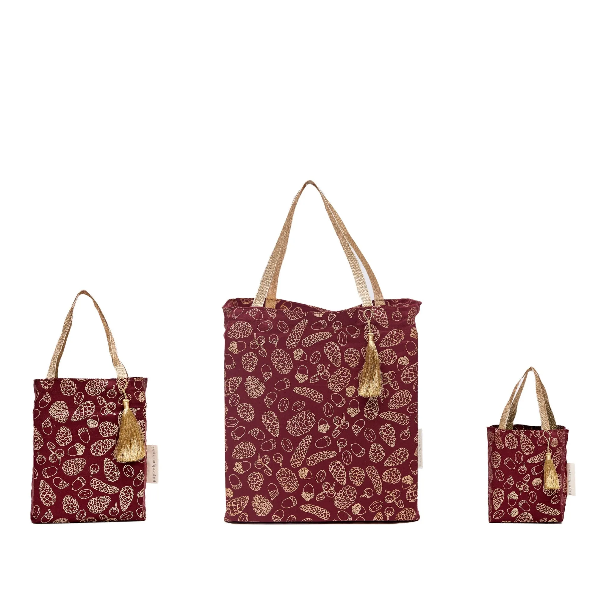 Scarlet Woodland Reusable Gift Tote Bags by Paper Mirchi