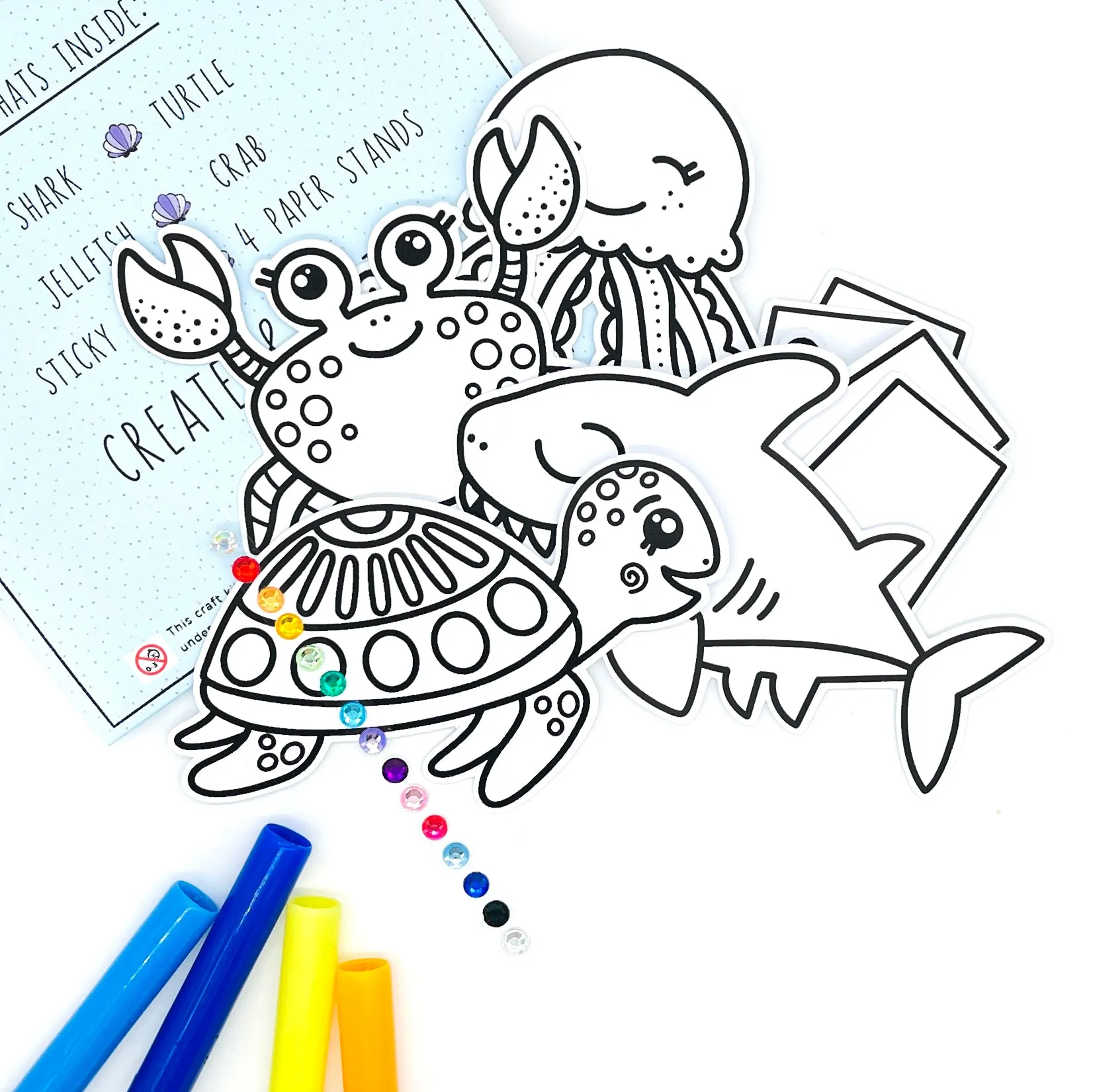 Sealife colouring craft