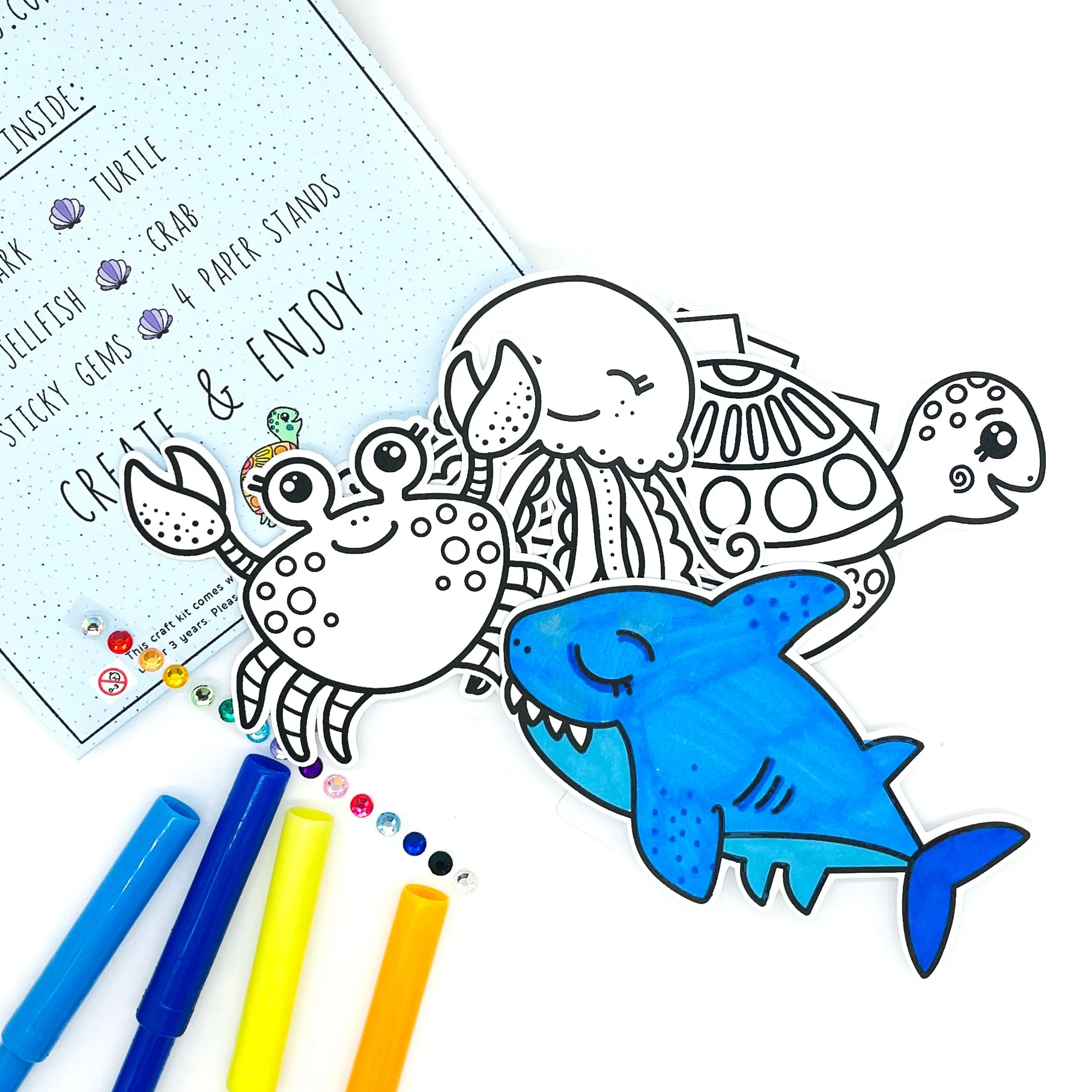 Sealife colouring craft