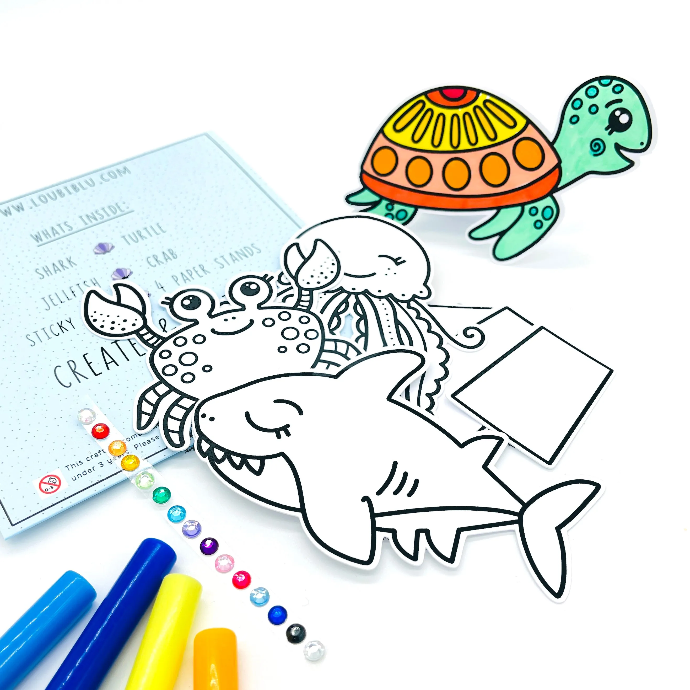 Sealife colouring craft