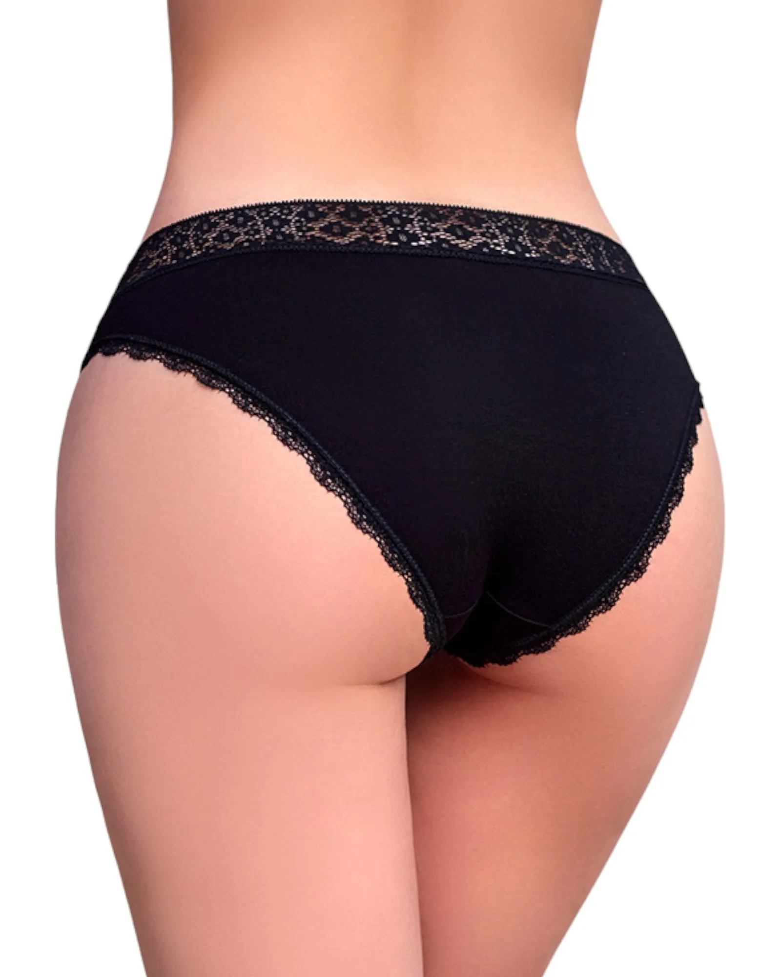 Sexy cotton panty with embroidery waist