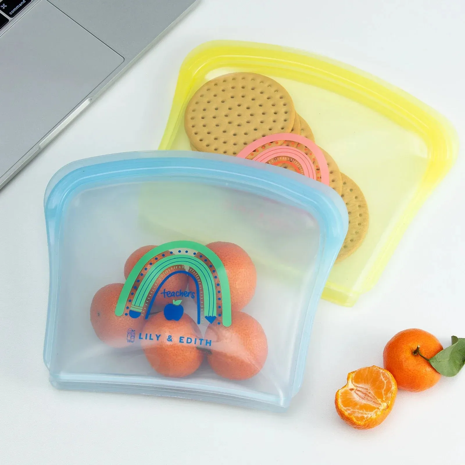 Silicone Reusable Sandwich Bag 2-Pack | Mom Dad