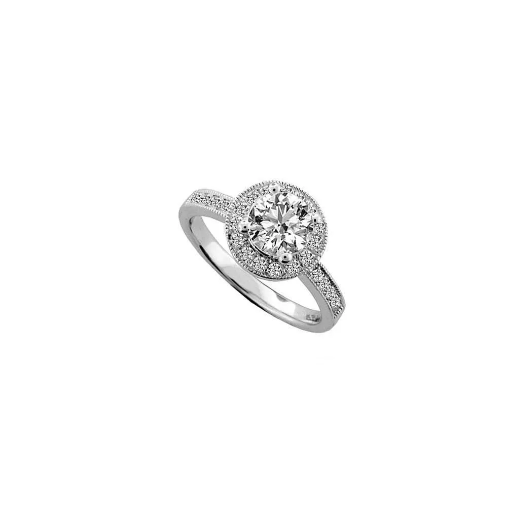 Silver CZ ice fire ring