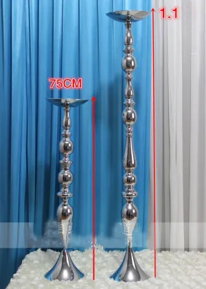 Silver TALL CANDELABRA 42" CANDLE STICK CANDLEHOLDER CANDLESTICK metal stand-GOL1-6