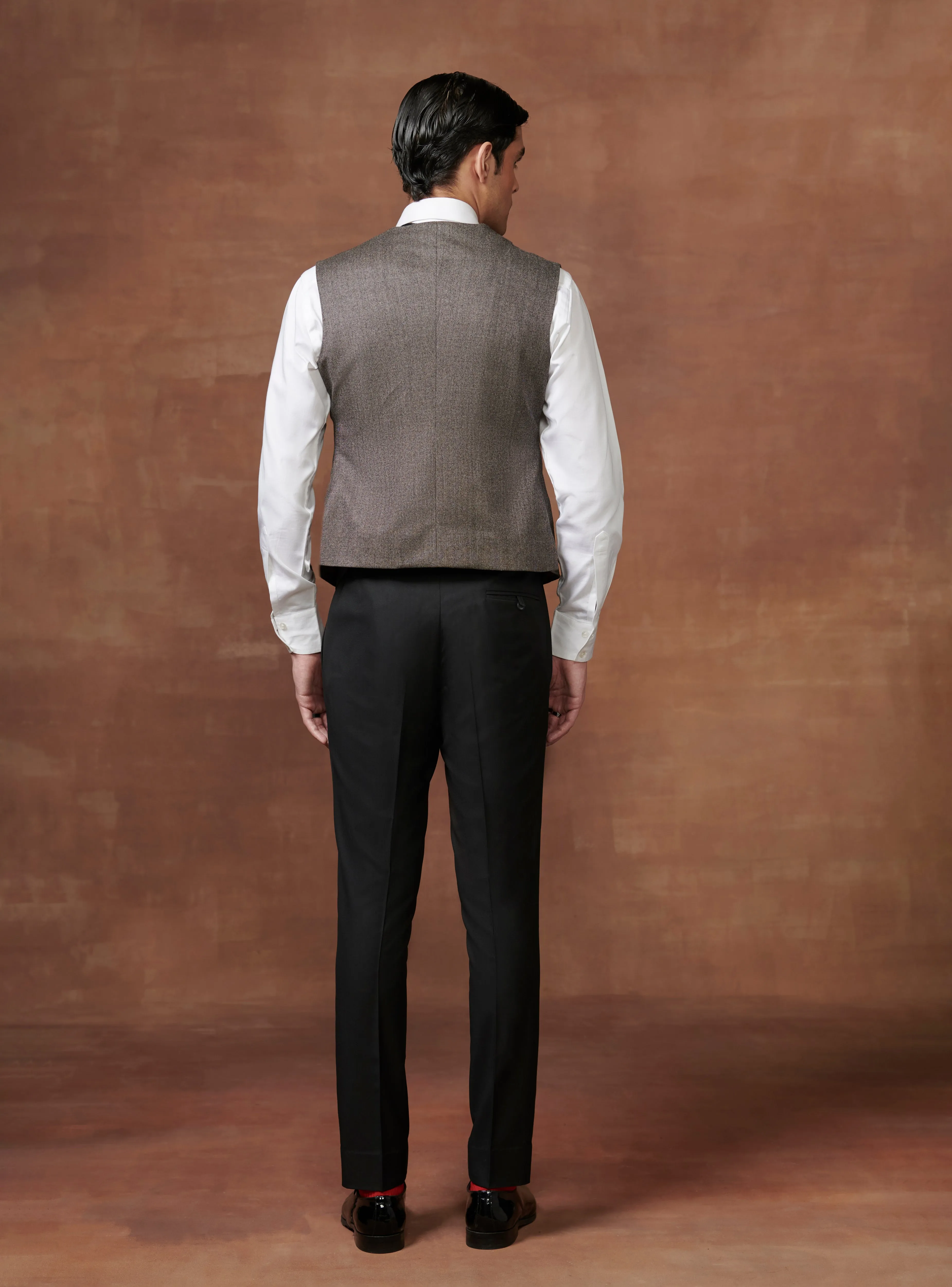 SILVERED SERENADE V-SHAPED DINNER WAISTCOAT