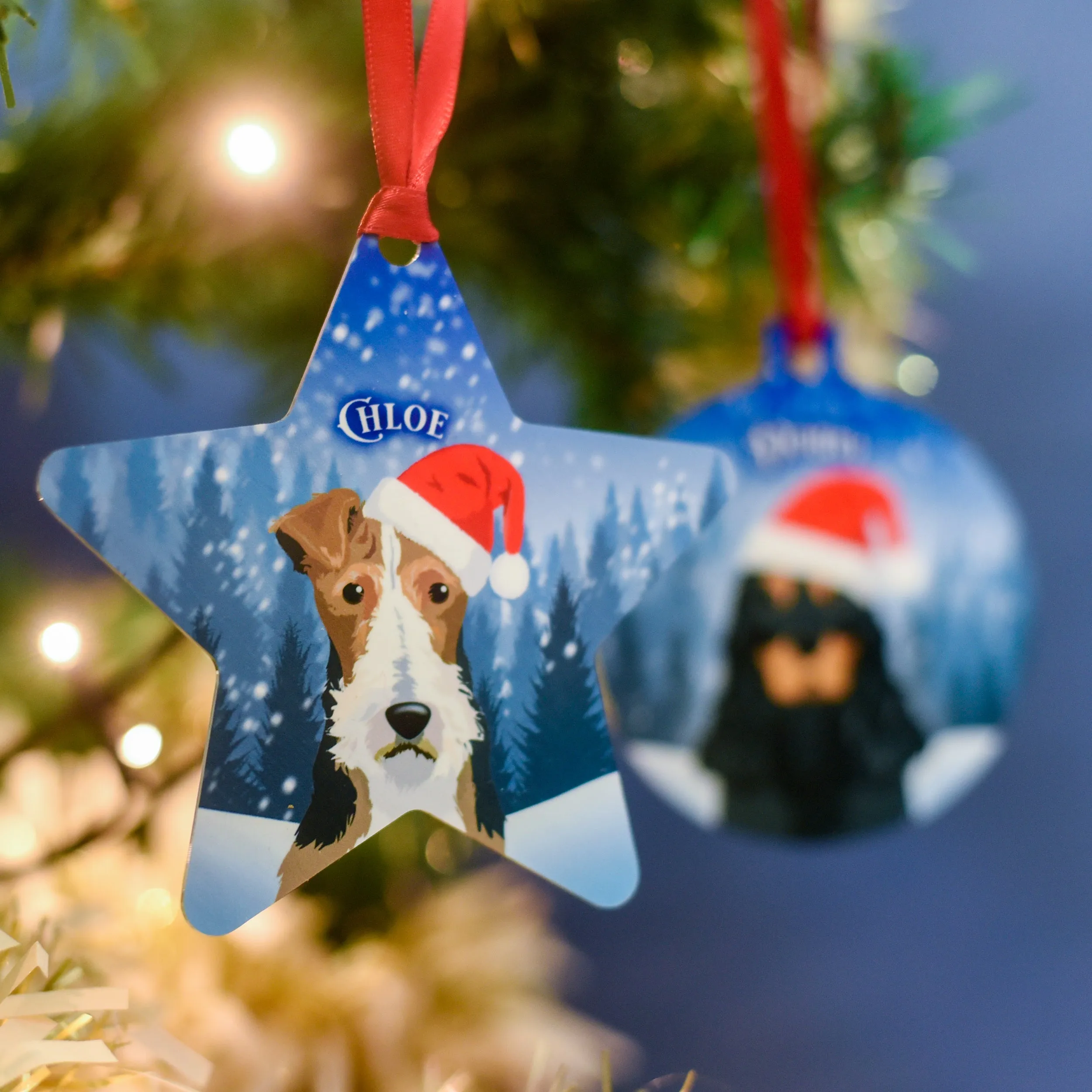 Snow Forest Dog Hanging Decoration Personalised