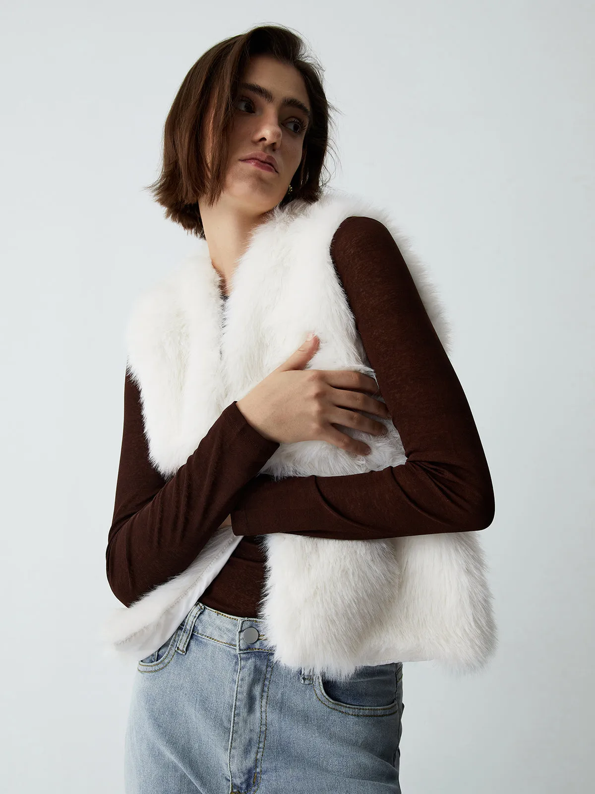 Snowflake Charming Furry Vest