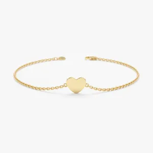 Solid Gold Heart Bracelet, Sienna