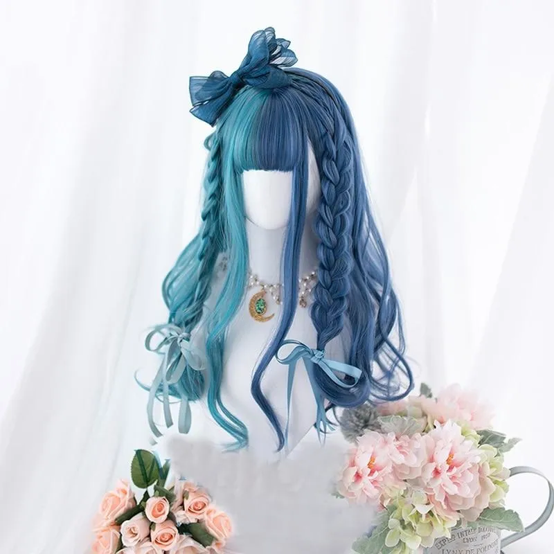 Split Enchanted Blue Wig