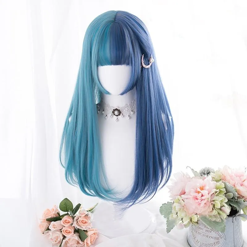 Split Enchanted Blue Wig