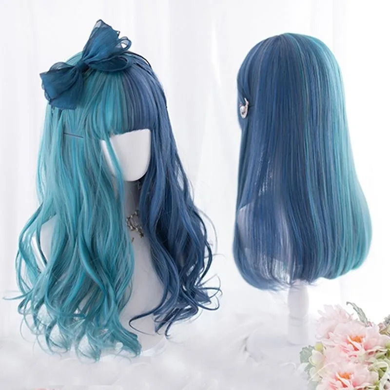 Split Enchanted Blue Wig