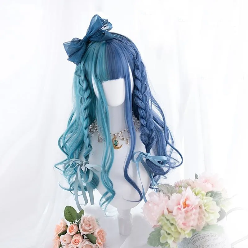 Split Enchanted Blue Wig