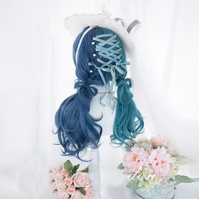 Split Enchanted Blue Wig