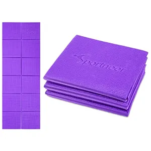 Sportneer Yoga Mat - 1/3 Inch Extra Thick Non Slip Foldable Exercise Mat - High Density Anti-Tear Fitness Mat for All Types of Yoga, Pilates & Floor Workouts (68" x 24" x 8mm Thick)