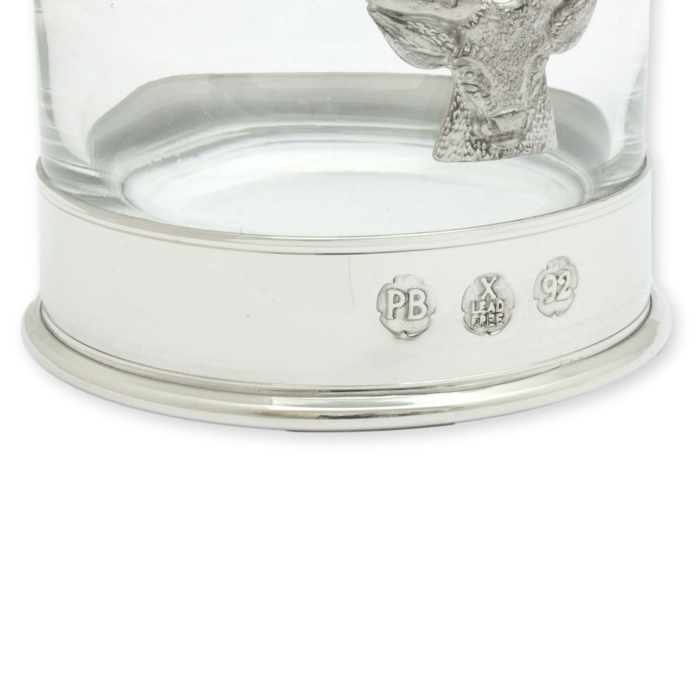 Stag Pair Of Pewter Based Whiskey Tumblers Gift Boxed