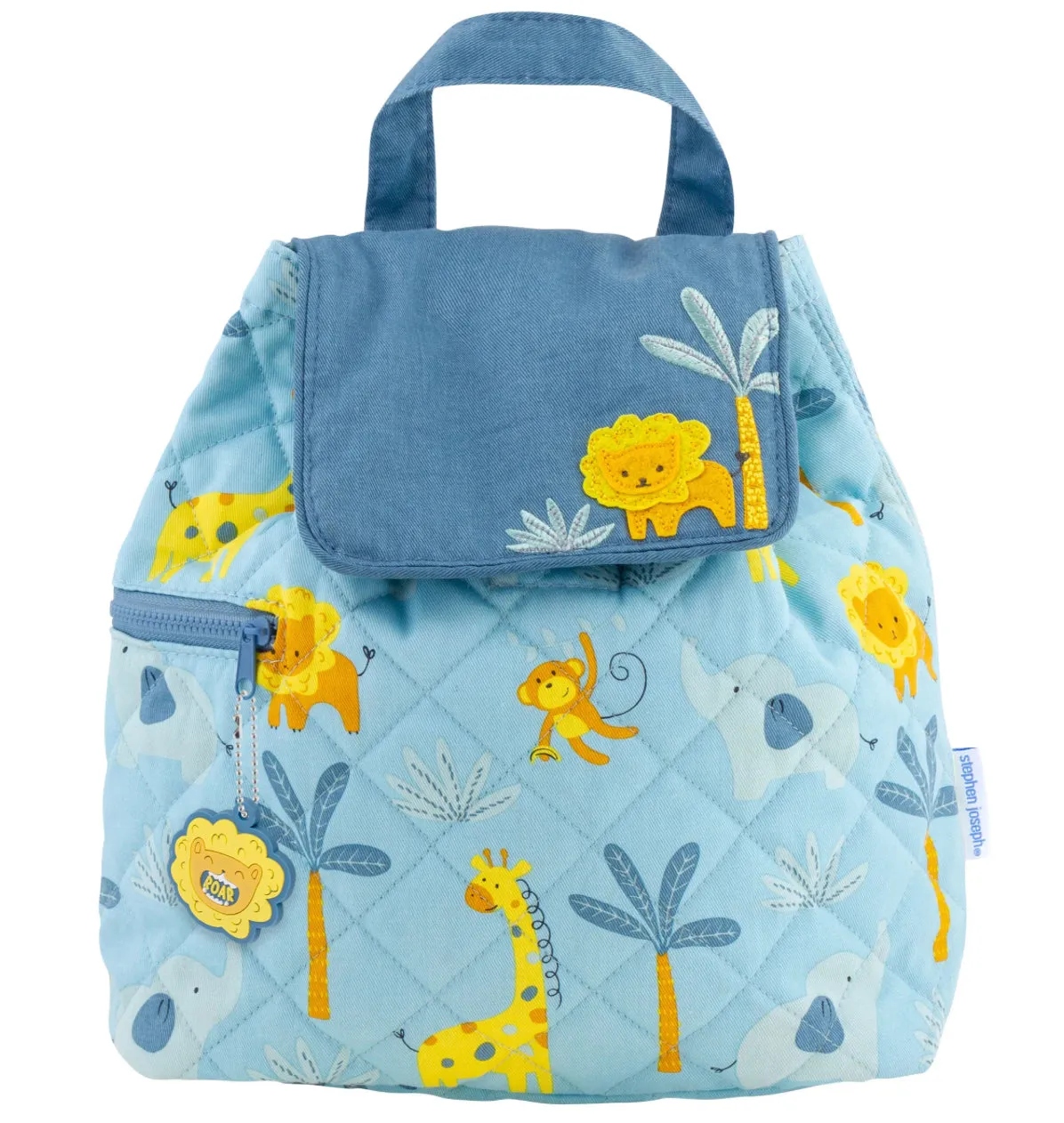 Stephen Joseph Quilted Backpack in Baby Zoo